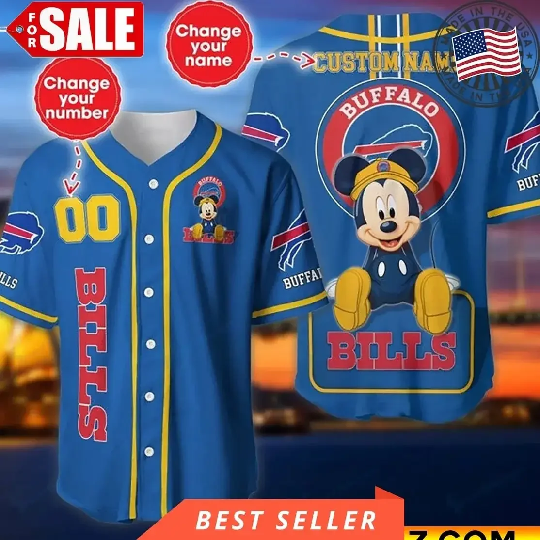 Buffalo Bills Personalized Baseball Jersey 803