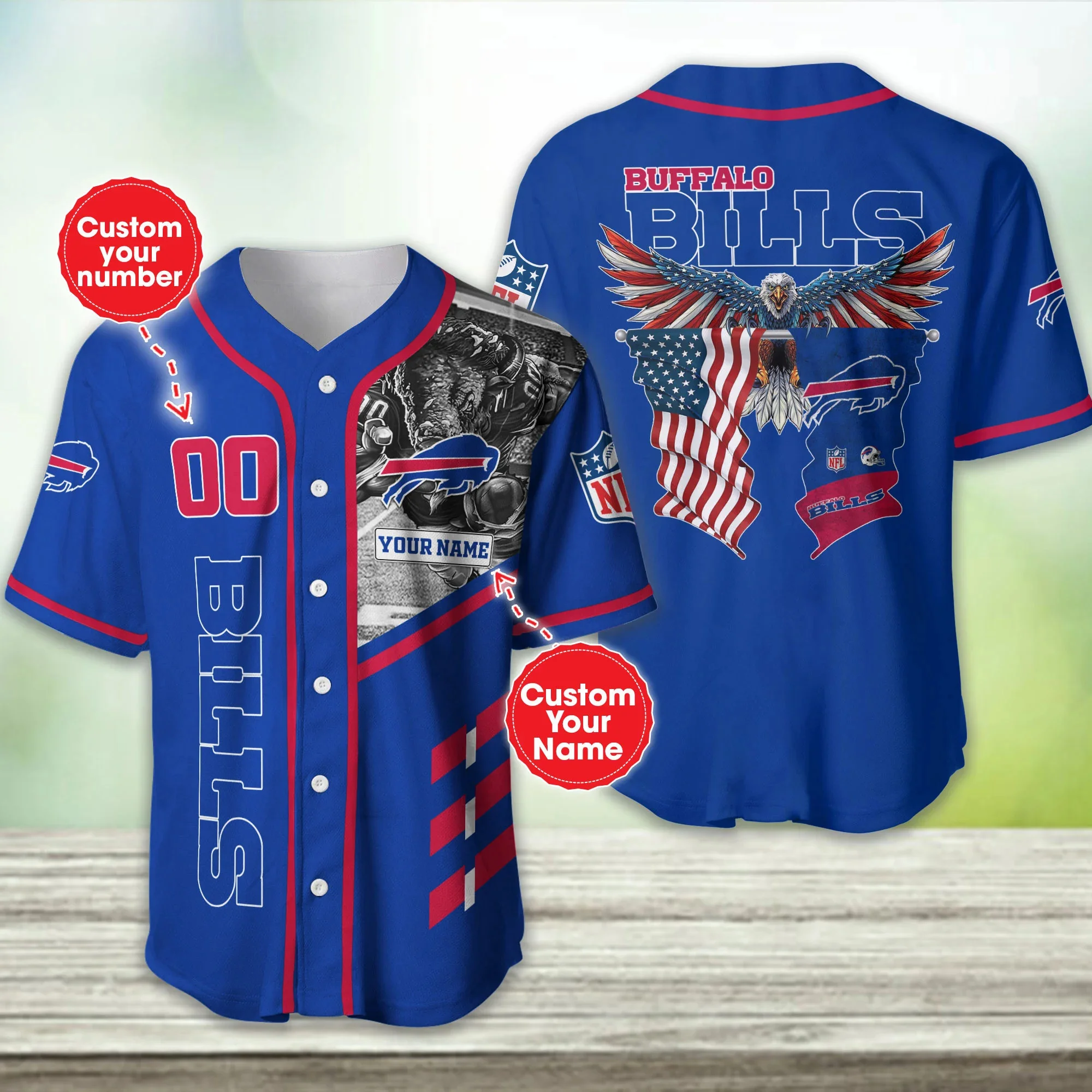 Buffalo Bills Personalized Baseball Jersey 391