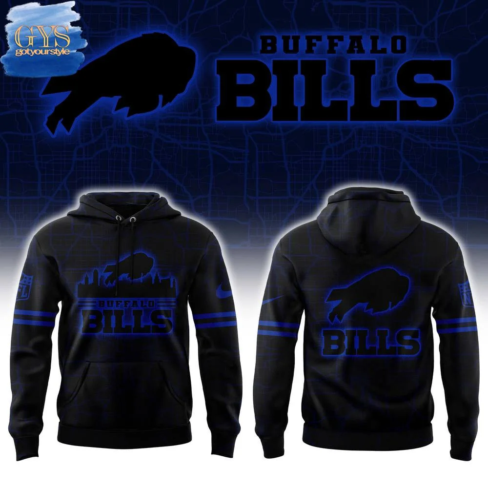 Buffalo Bills Skyline Back To Black Hoodie Gifts For Football Fan