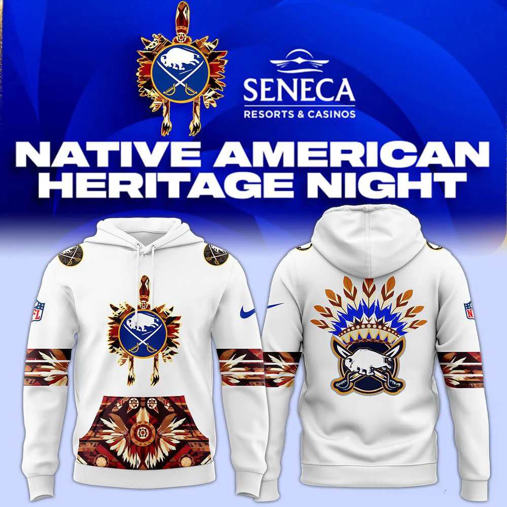 Buffalo Sabres Native American Heritage White Hoodie Gifts For Hockey Fans
