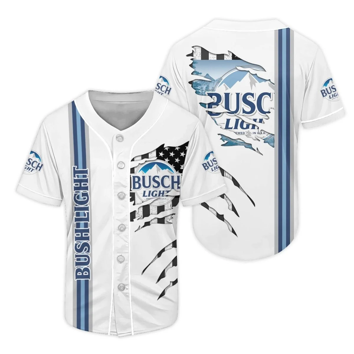 Busch Light Claw Scratches Baseball Jersey Style9846