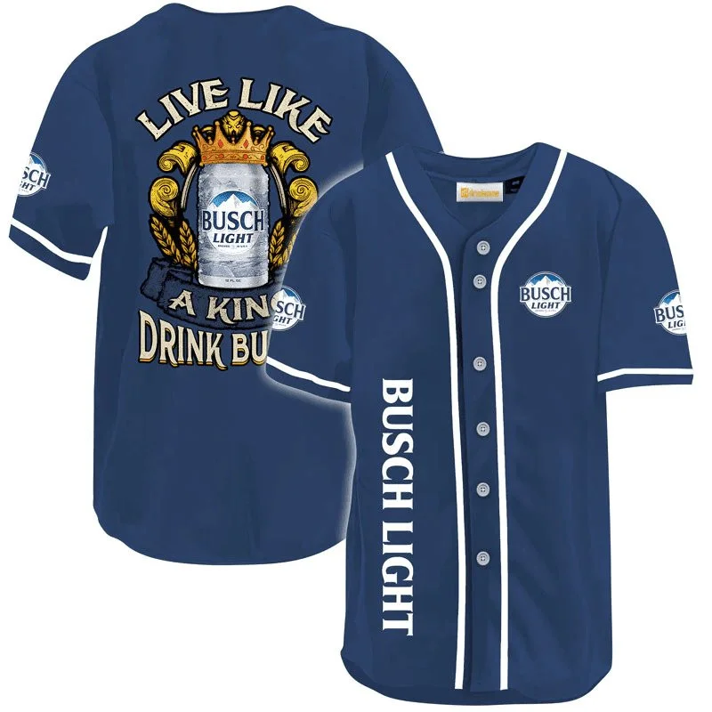 Busch Light Live Like A King Baseball Jersey Style1215