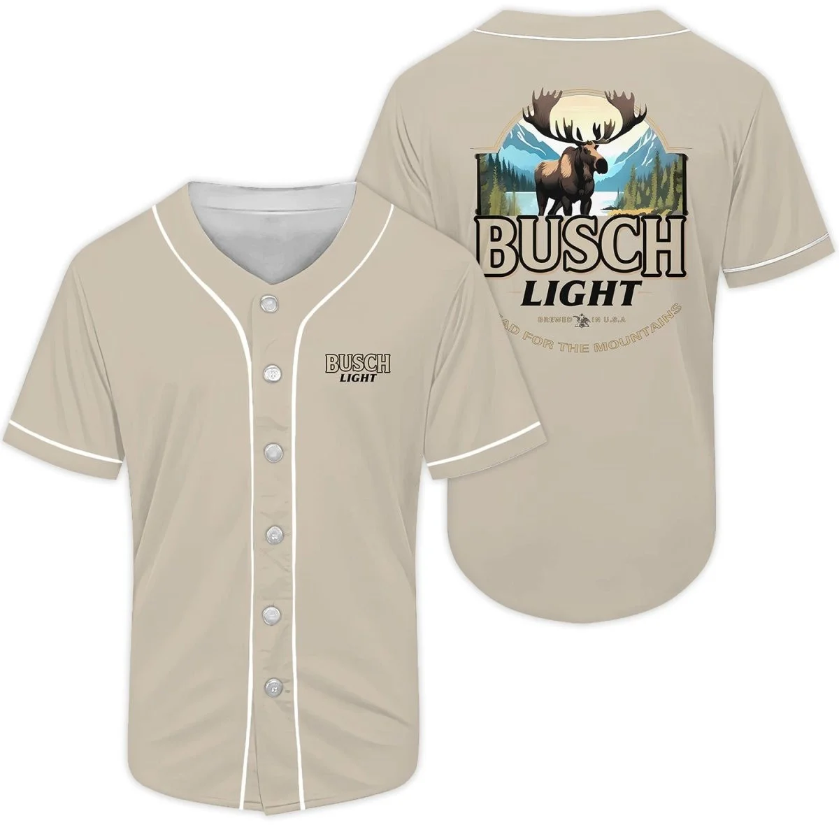Busch Light Reindeer Baseball Jersey Style1304