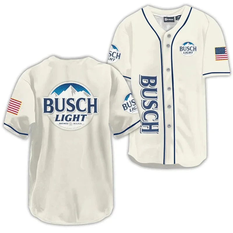 Busch Light USA Flag Baseball Jersey Style1675