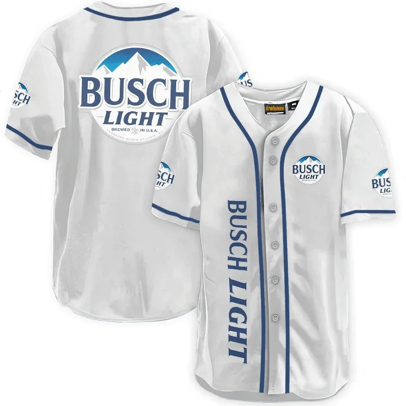 Busch Light White Baseball Jersey Style7722