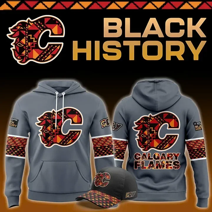 Calgary Flames Black History Month Hoodie 2025 Great Gifts For Hockey Fans