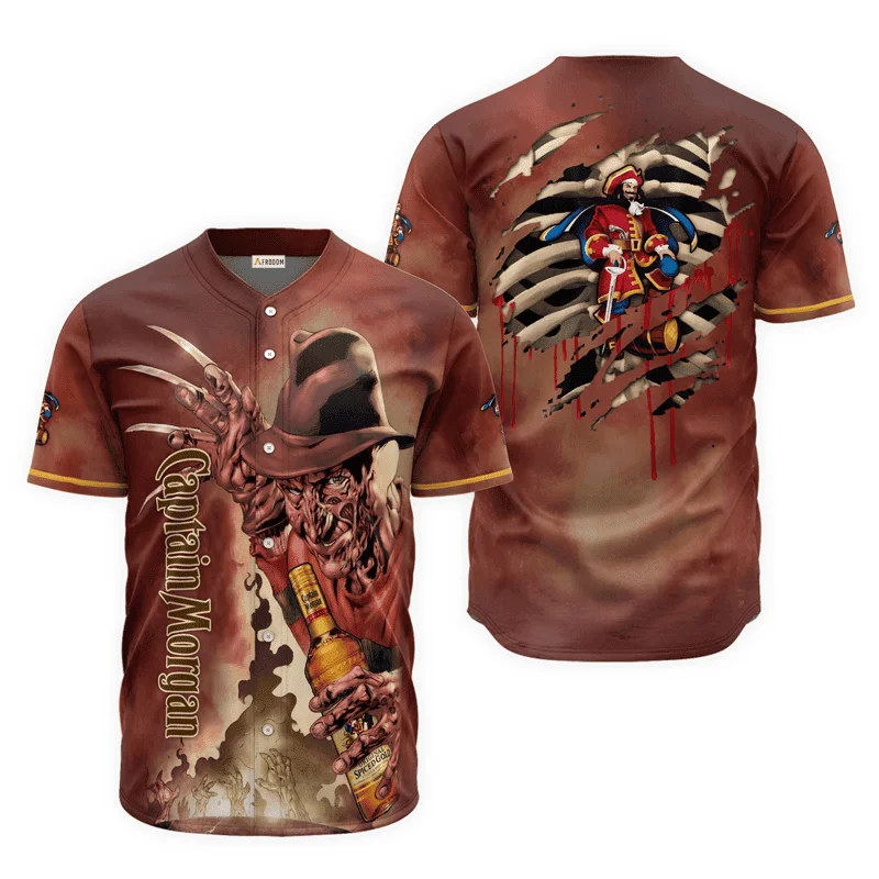 Captain Morgan Halloween Freddy Krueger Baseball Jersey Style7527