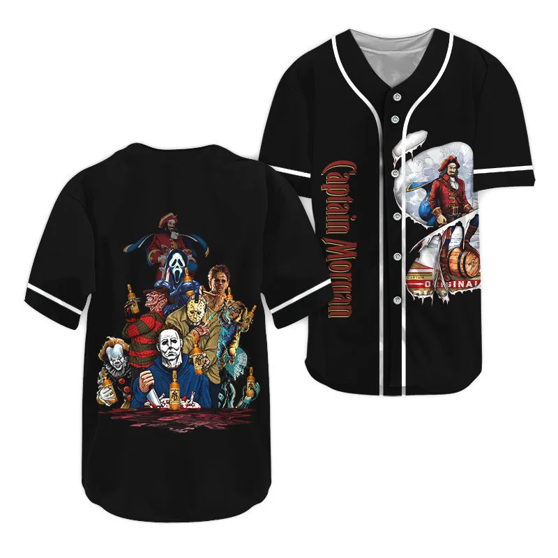 Captain Morgan Horror Halloween Characters Baseball Jersey Style1754