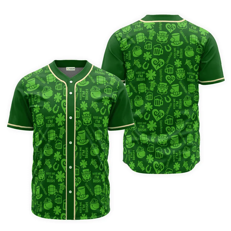 Captain Morgan St. Patrick's Day Doodle Pattern Baseball Jersey Style3809