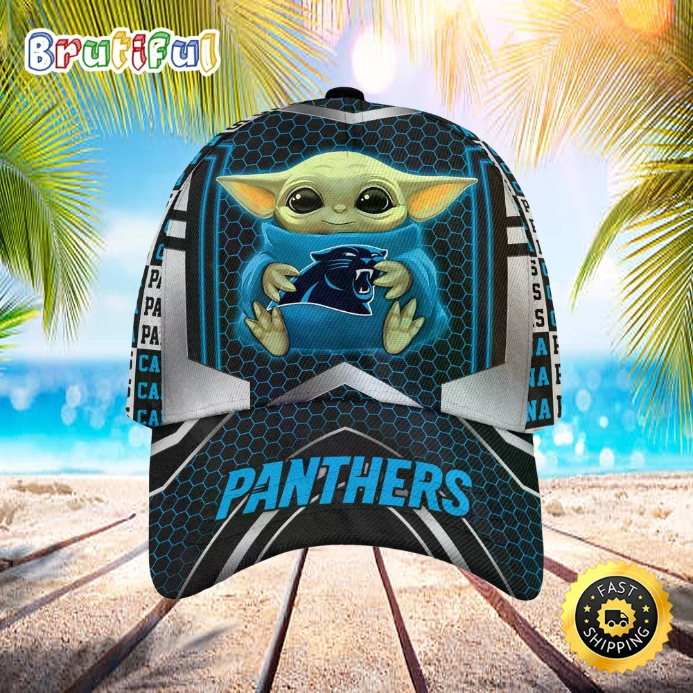 Carolina Panthers Baby Yoda All Over Print 3D Classic Cap