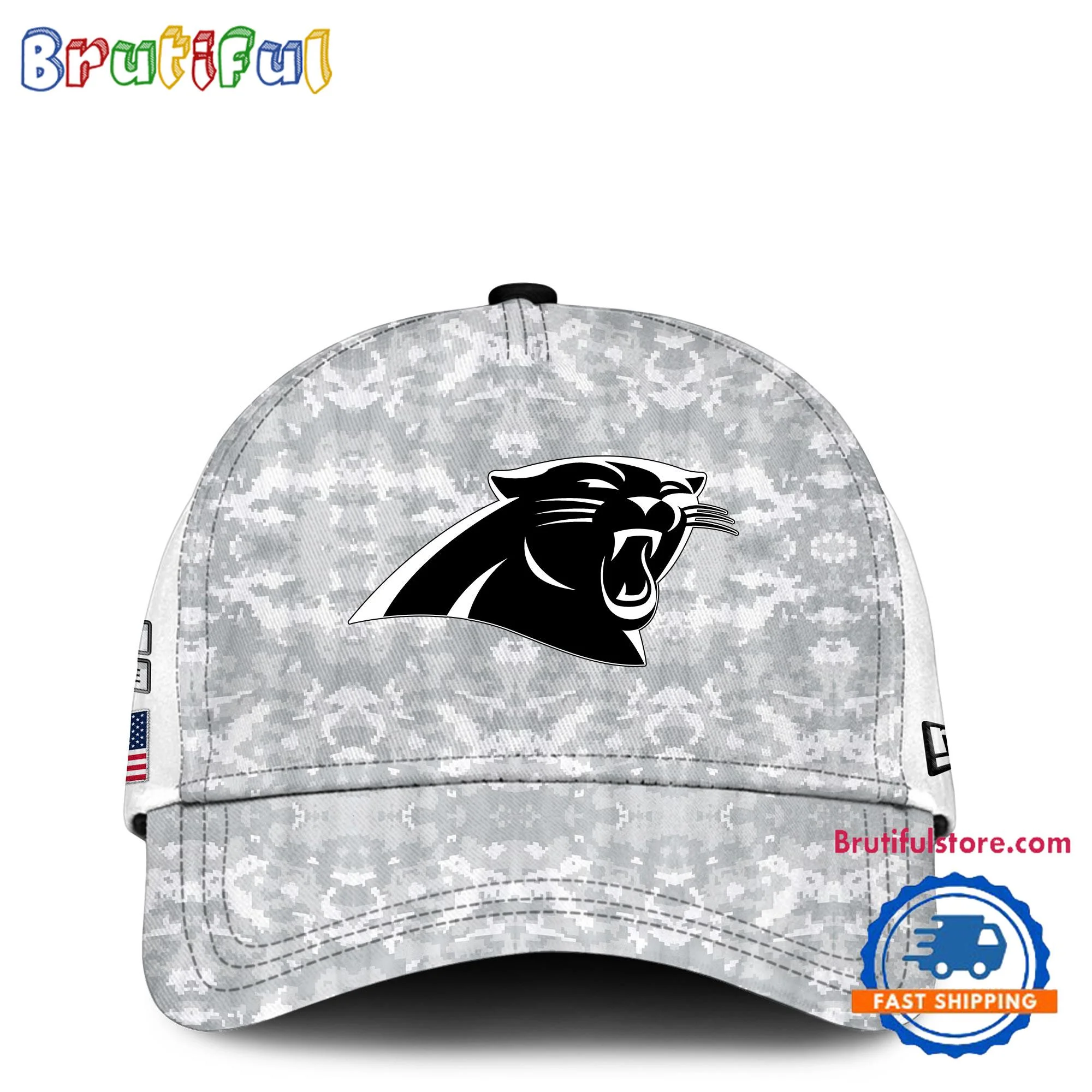 Carolina Panthers Camo 2024 Salute to Service Club Veterans Limited Baseball Cap