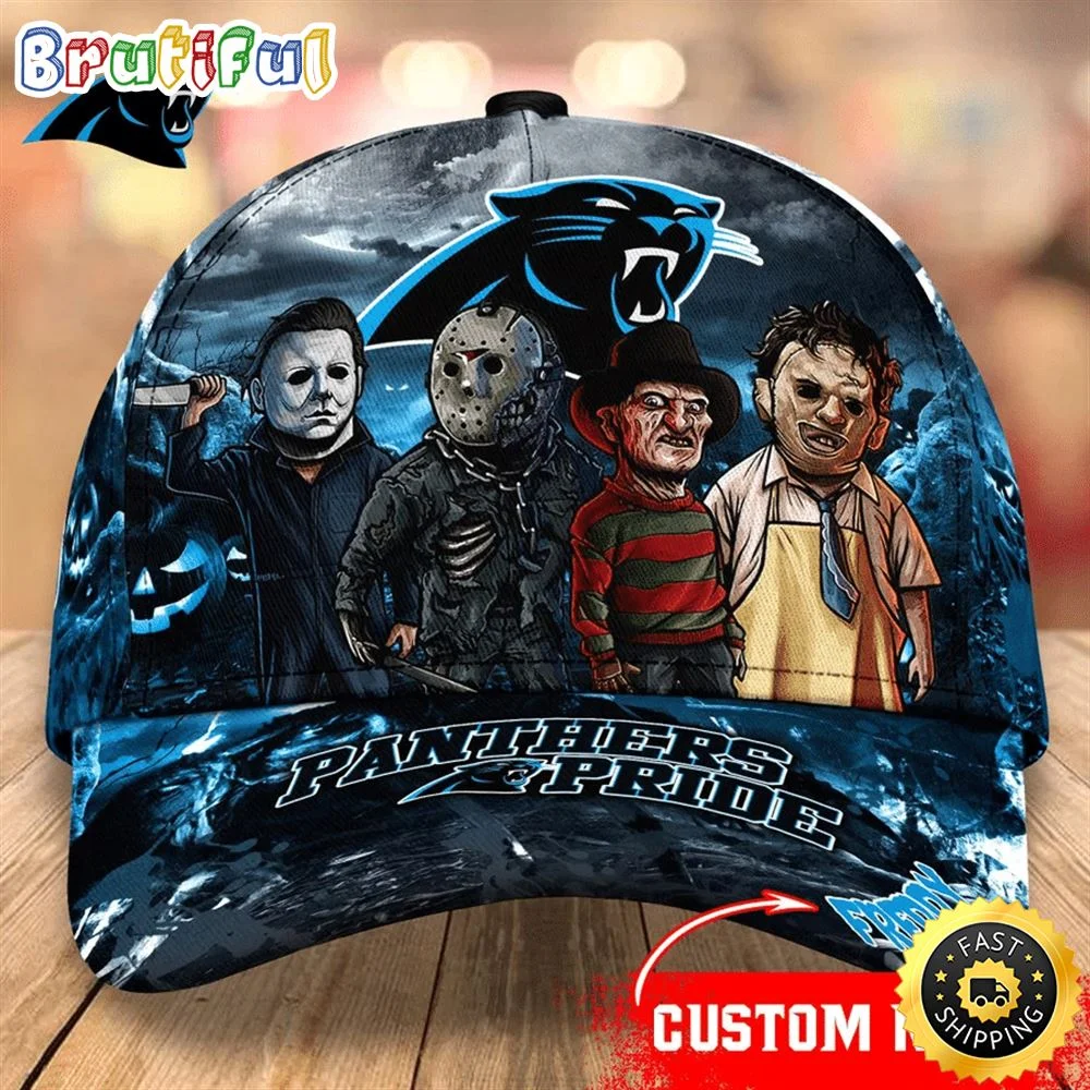 Carolina Panthers Nfl Personalized Trending Cap Mixed Horror Movie Characters