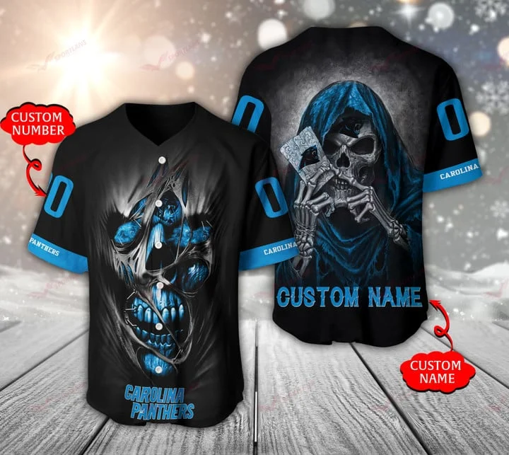 Carolina Panthers Personalized Baseball Jersey 947