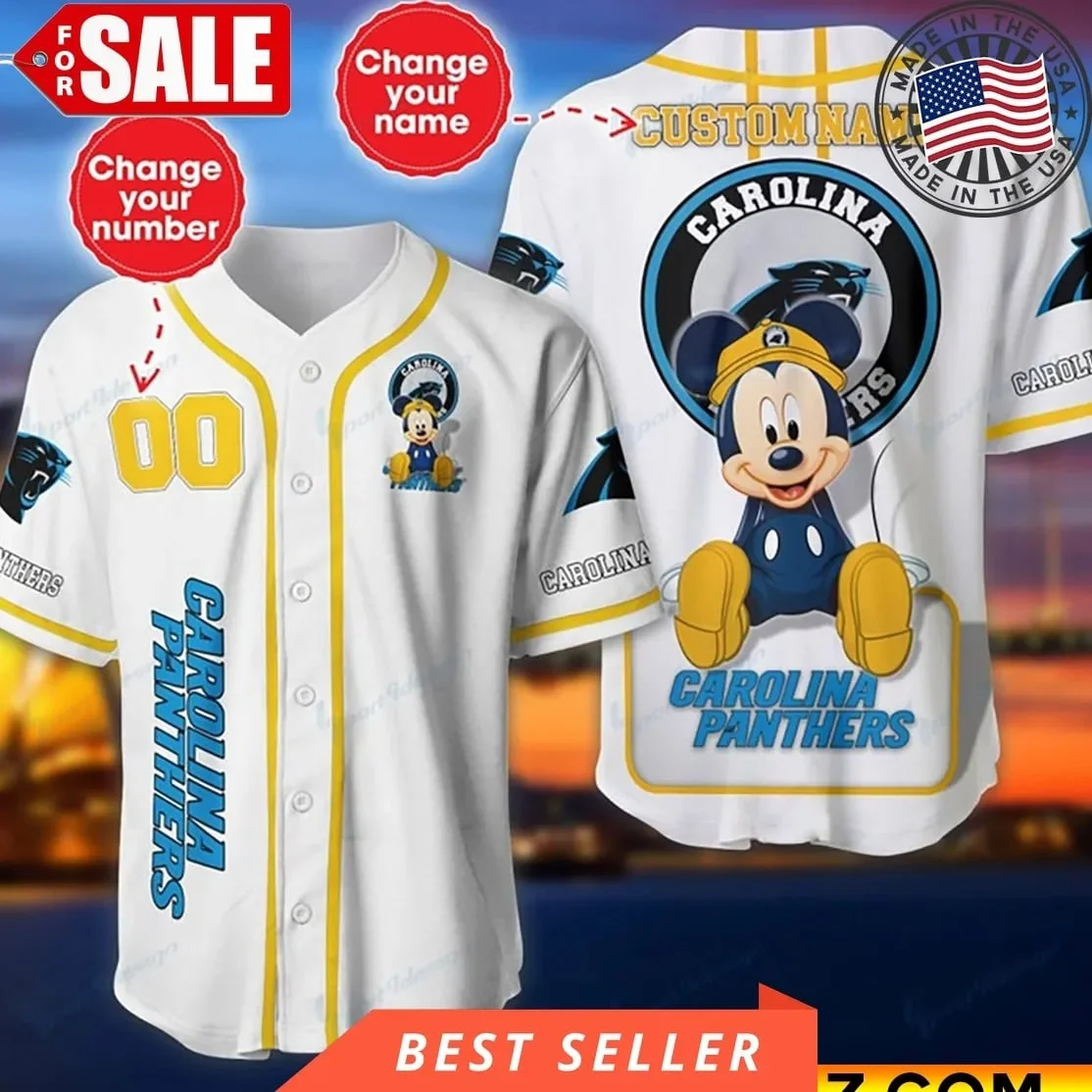 Carolina Panthers Personalized Baseball Jersey 804