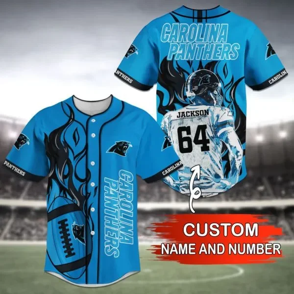 Carolina Panthers Personalized Baseball Jersey 31