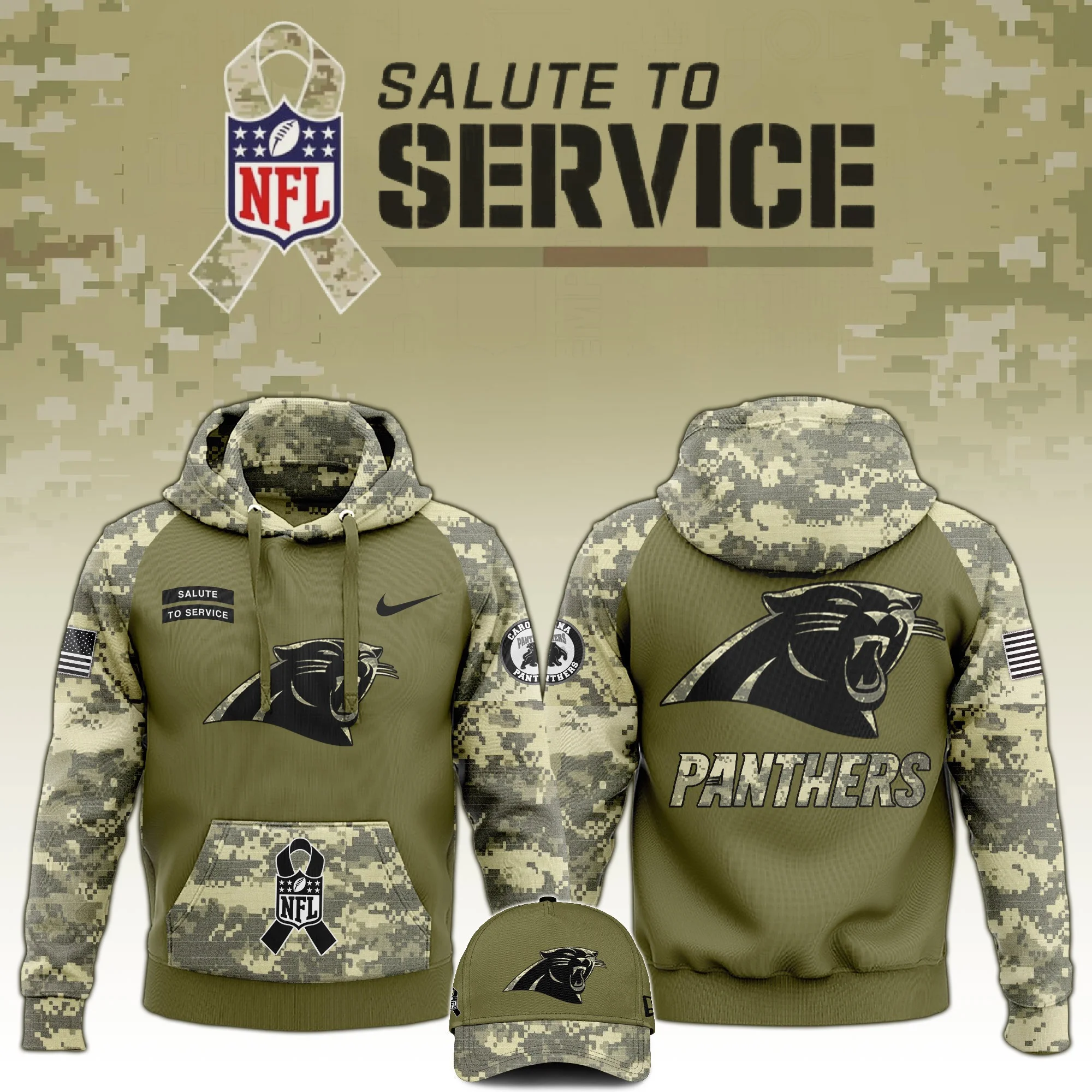 Carolina Panthers Salute to Service Club Limited Edition Camo Hoodie Unique Gift For Panthers Lovers