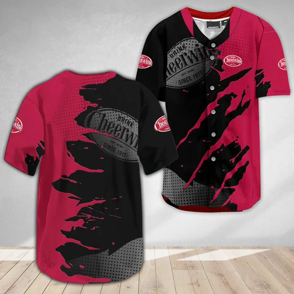 Cheerwine Metal Crack Pattern Baseball Jersey Style5765