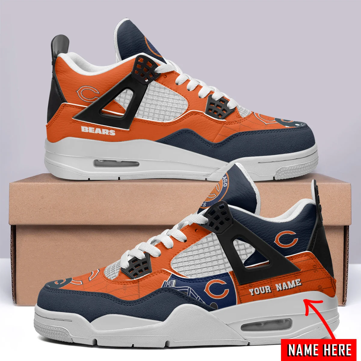 Chicago Bears AJ4 Sneakers 10