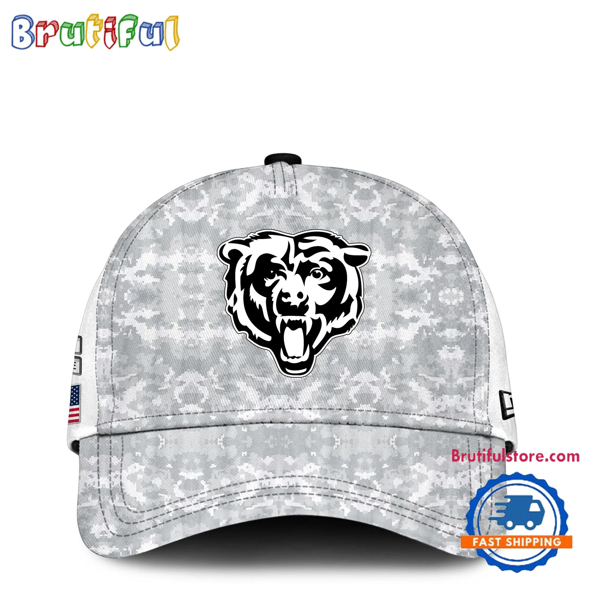 Chicago Bears Camo 2024 Salute to Service Club Veterans Limited Baseball Cap