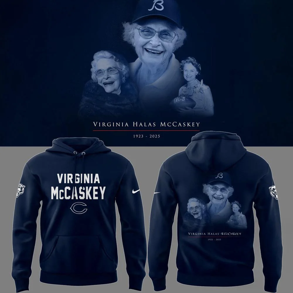 Chicago Bears NFL 2025 R.I.P Virginia Halas McCaskey Hoodie Gifts For Football Fan