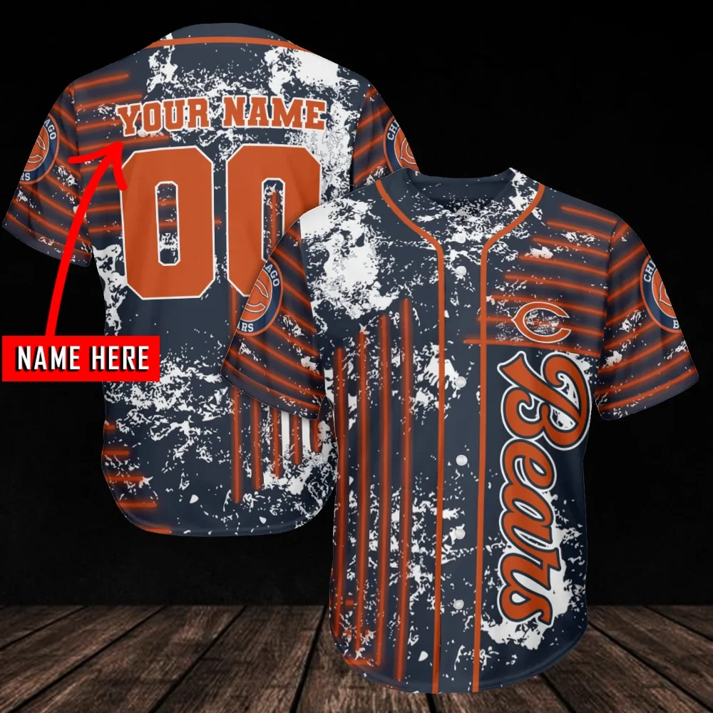 Chicago Bears Personalized Baseball Jersey 1011