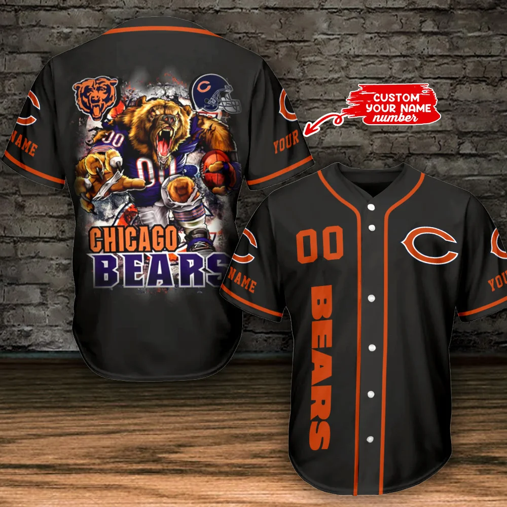 Chicago Bears Personalized Baseball Jersey Style2201