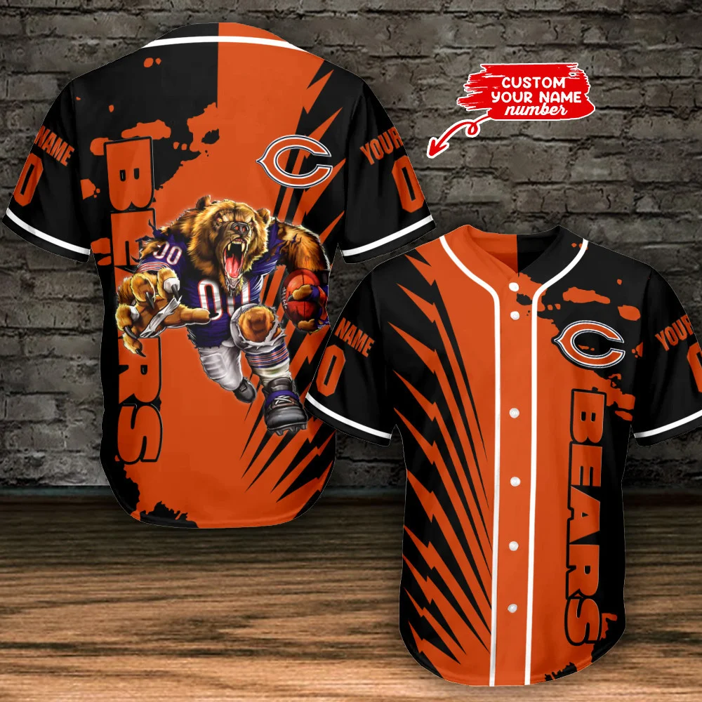 Chicago Bears Personalized Baseball Jersey 500