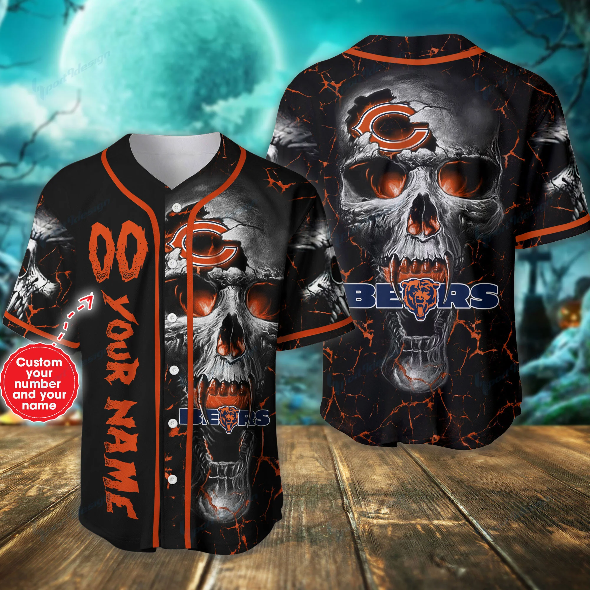 Chicago Bears Personalized Baseball Jersey 316