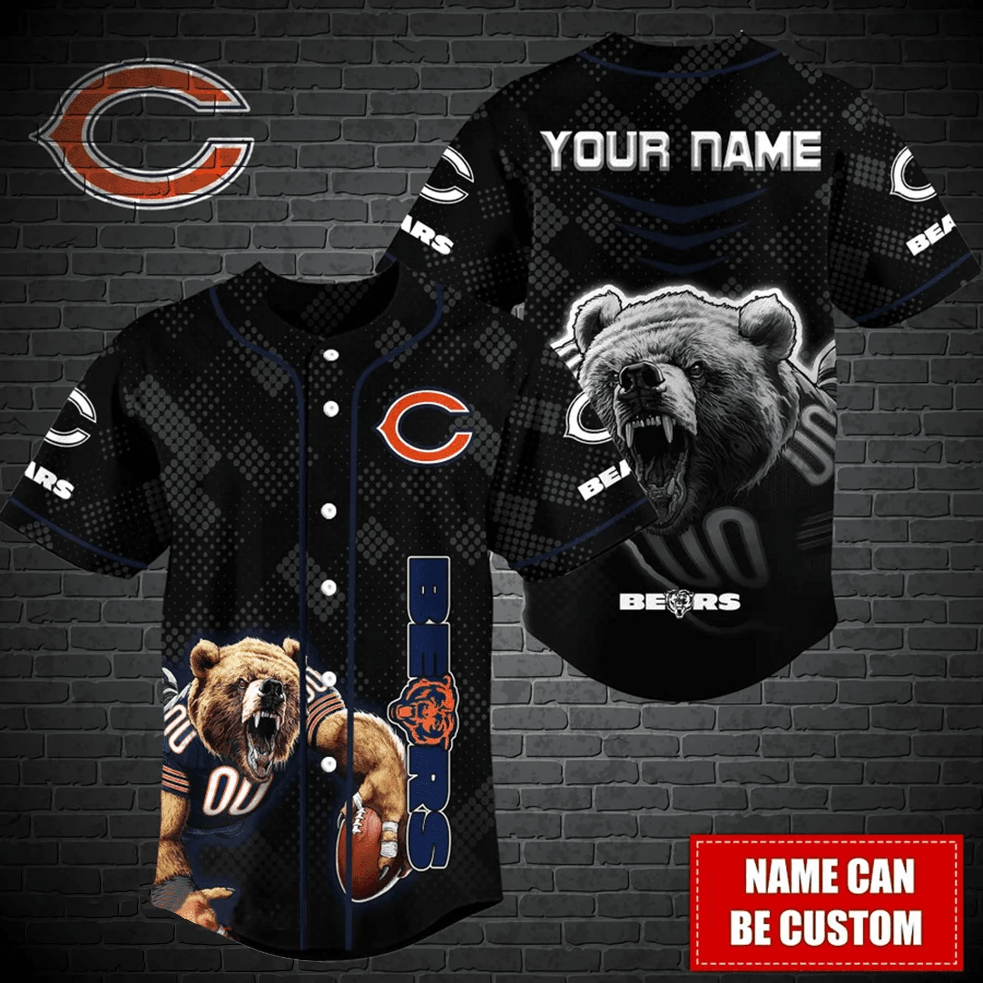 Chicago Bears Personalized Baseball Jersey 353