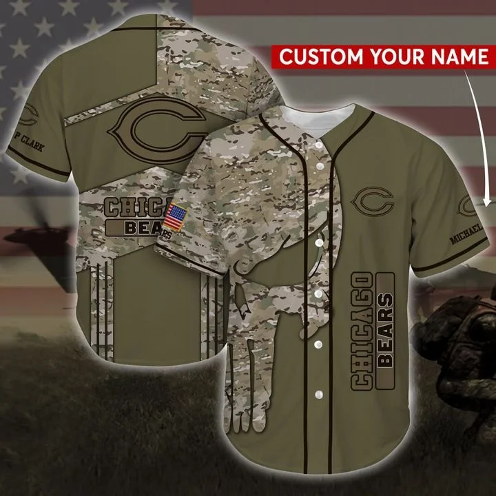 Chicago Bears Personalized Baseball Jersey Style5346