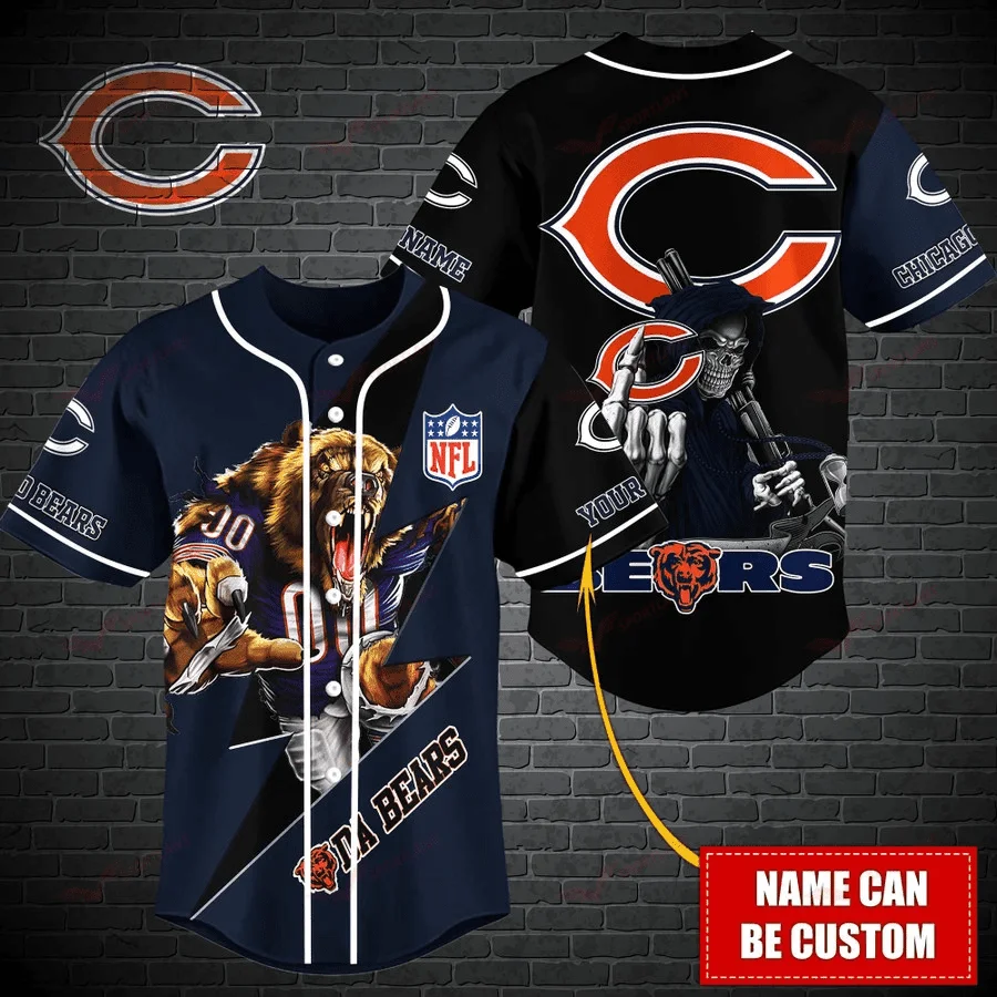 Chicago Bears Personalized Baseball Jersey 472