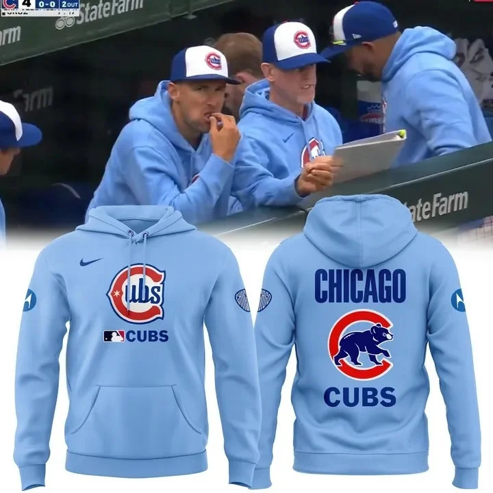 Chicago Cubs Alternate Hoodie MLB Light Blue Best Gifts For Cubs Fans Baseball Lovers