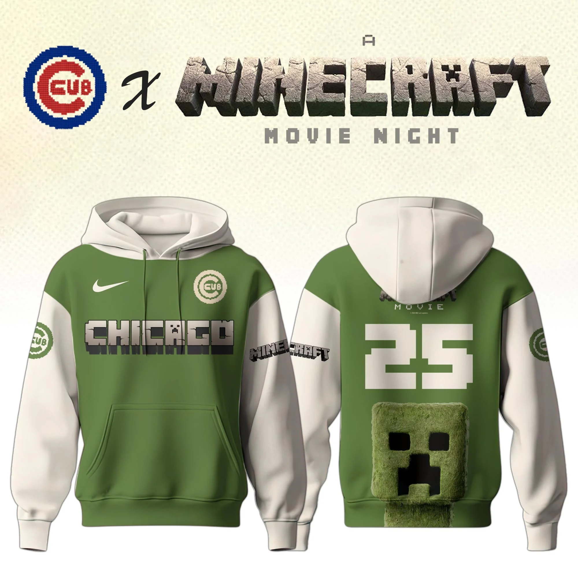 Chicago Cubs MLB x A MINECRAFT MOVIE Night Hoodie Unique Gifts Baseball Fans