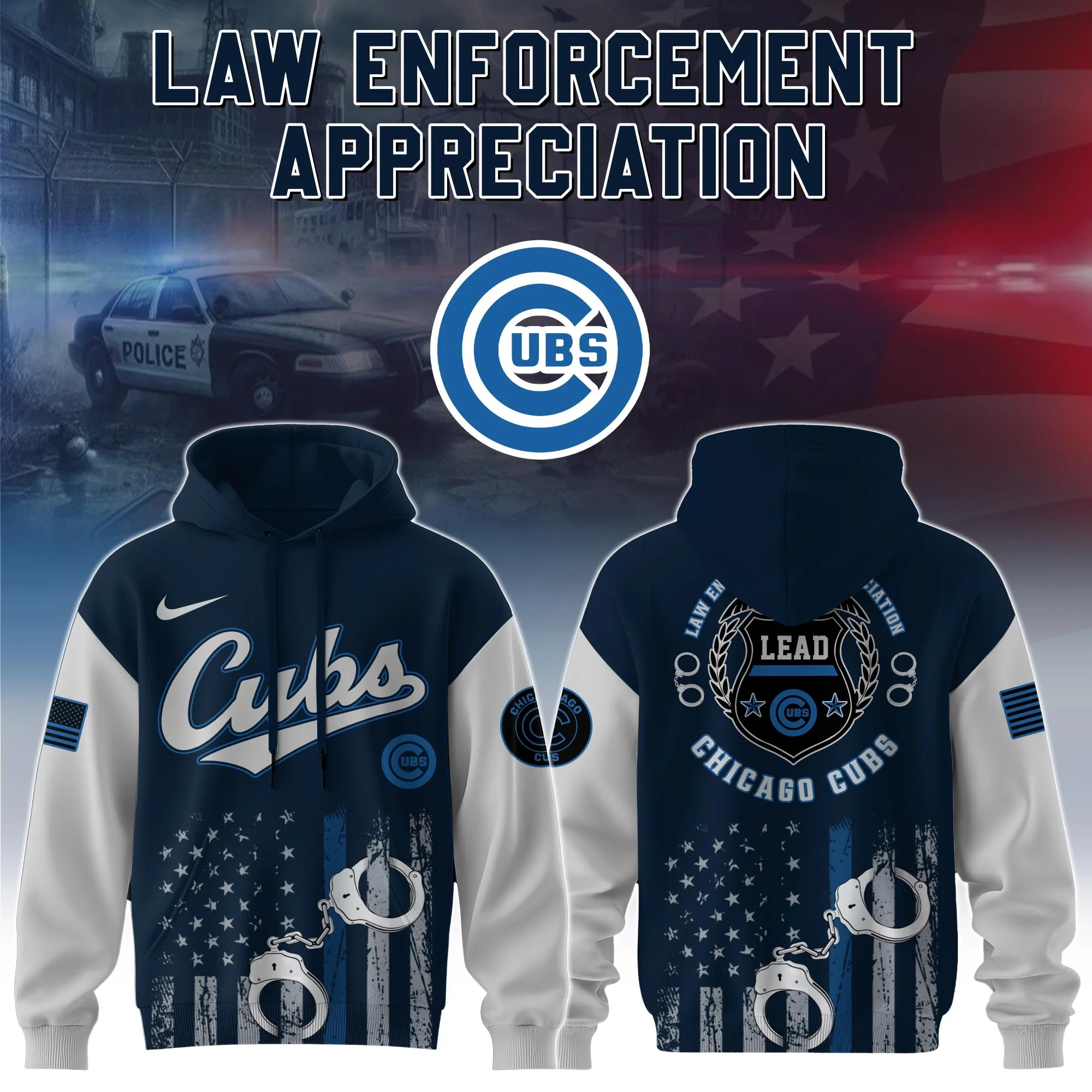 Chicago Cubs x Law Enforcement Appreciation Day Hoodie Unique Baseball Gifts
