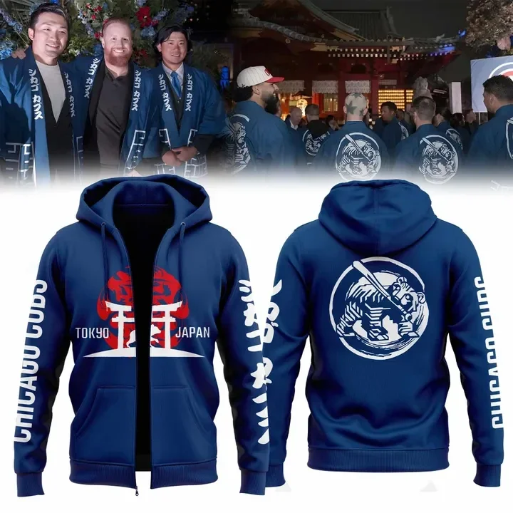 Chicago Cubs x Tokyo Series Zip Hoodie Gift For Basketball Lover