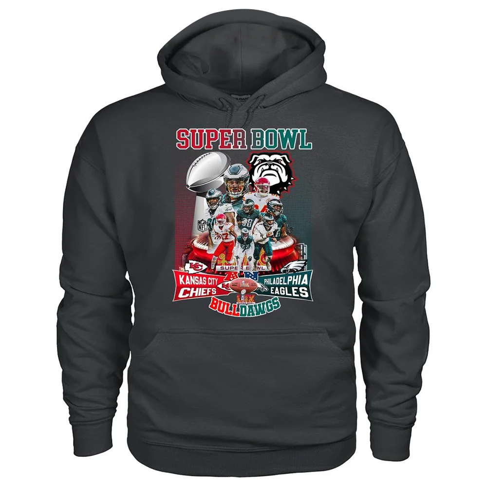 Chiefs And Eagles Super Bowl Bulldawgs 2025 Hoodie Gifts For Football Fan