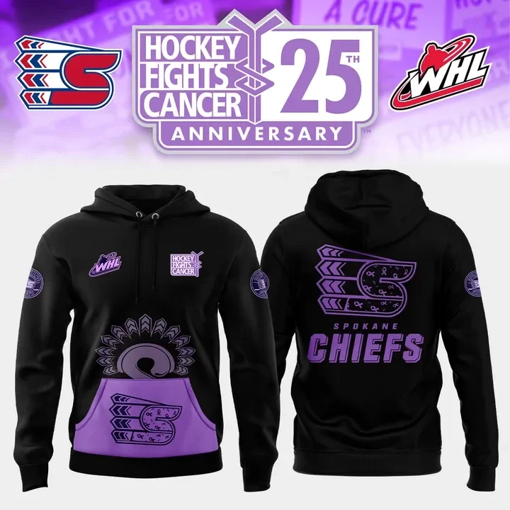Chiefs Hockey Fight Cancer 2025 Hoodie Presents For Hockey Lovers