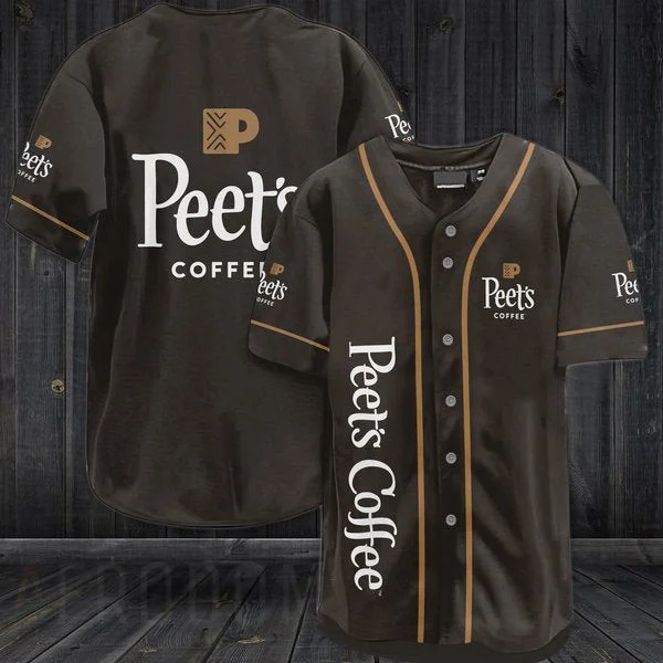 Chocolate Peet's Coffee Baseball Jersey Style1587