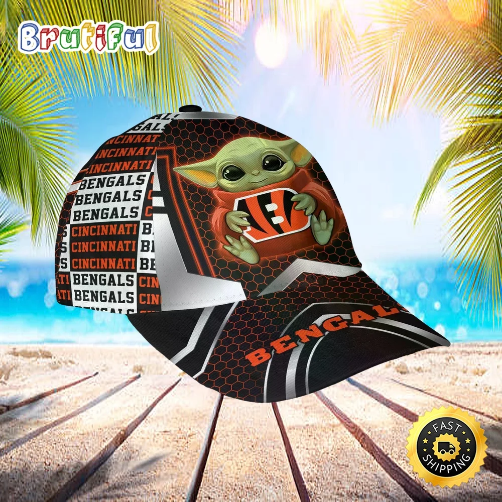 Cincinnati Bengal Baby Yoda All Over Print 3D Baseball Cap