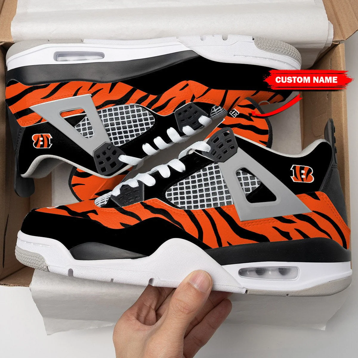 Cincinnati Bengals AJ4 Sneakers 10