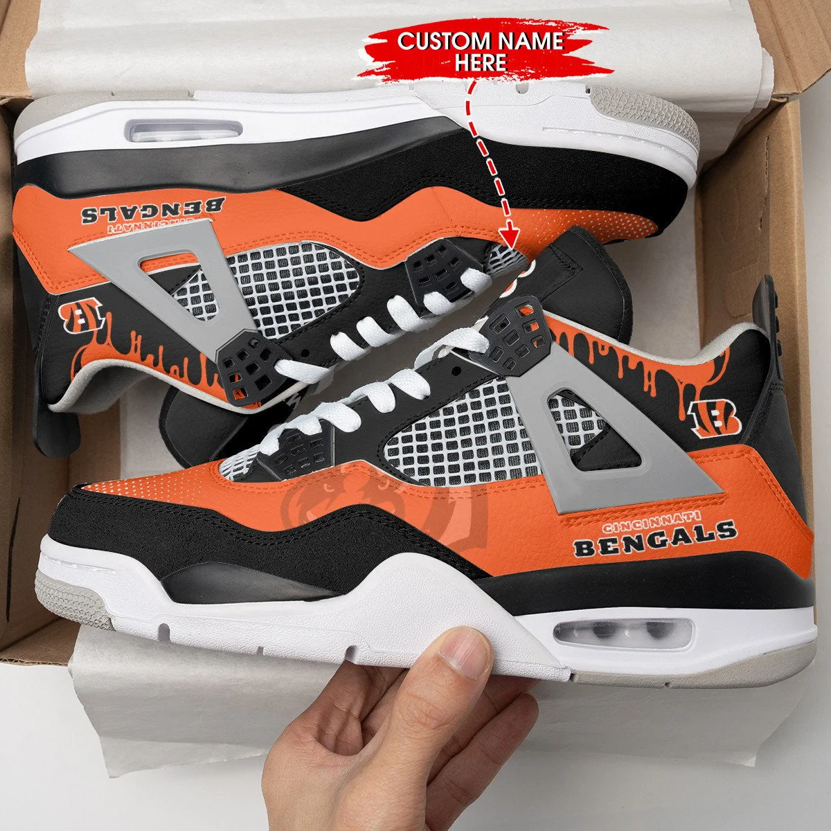 Cincinnati Bengals AJ4 Sneakers 11