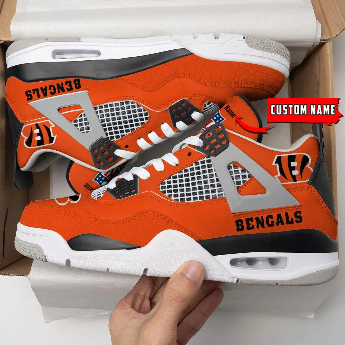 Cincinnati Bengals AJ4 Sneakers 3
