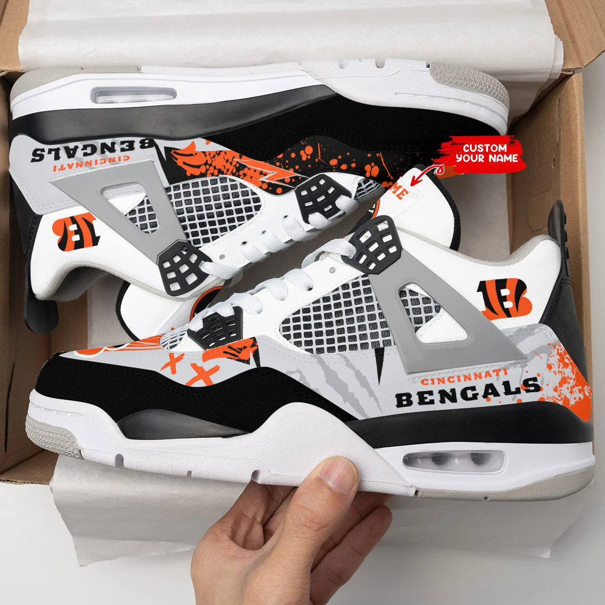 Cincinnati Bengals AJ4 Sneakers 4
