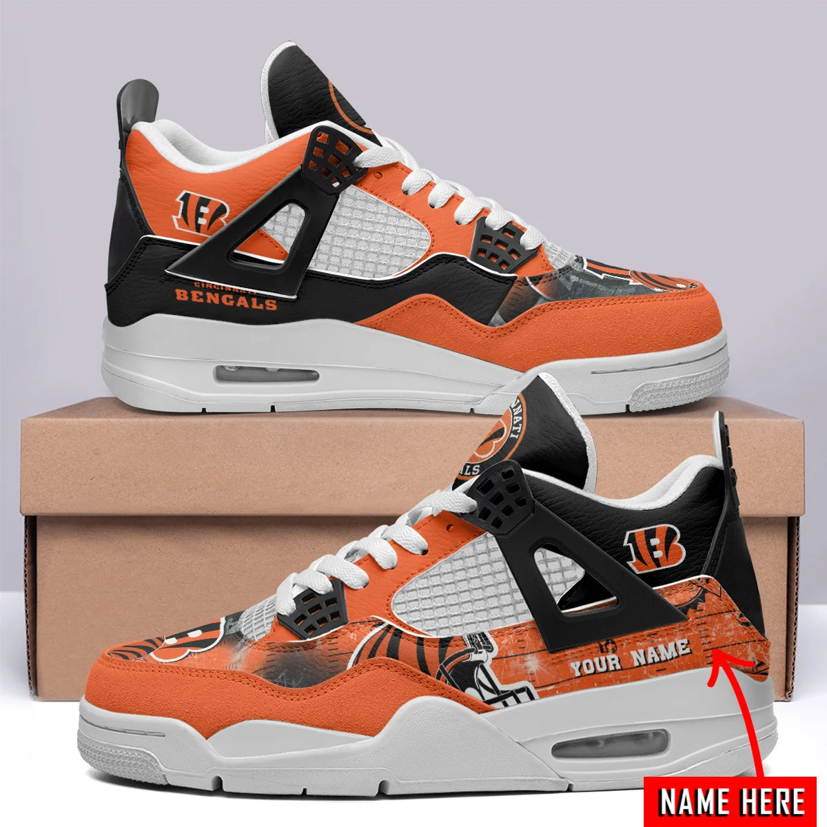 Cincinnati Bengals AJ4 Sneakers 6