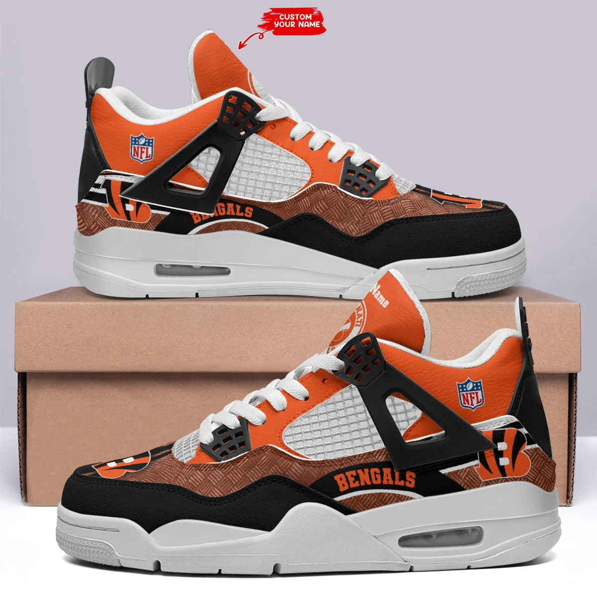 Cincinnati Bengals AJ4 Sneakers 7