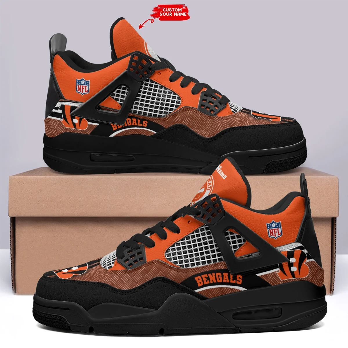 Cincinnati Bengals AJ4 Sneakers 8