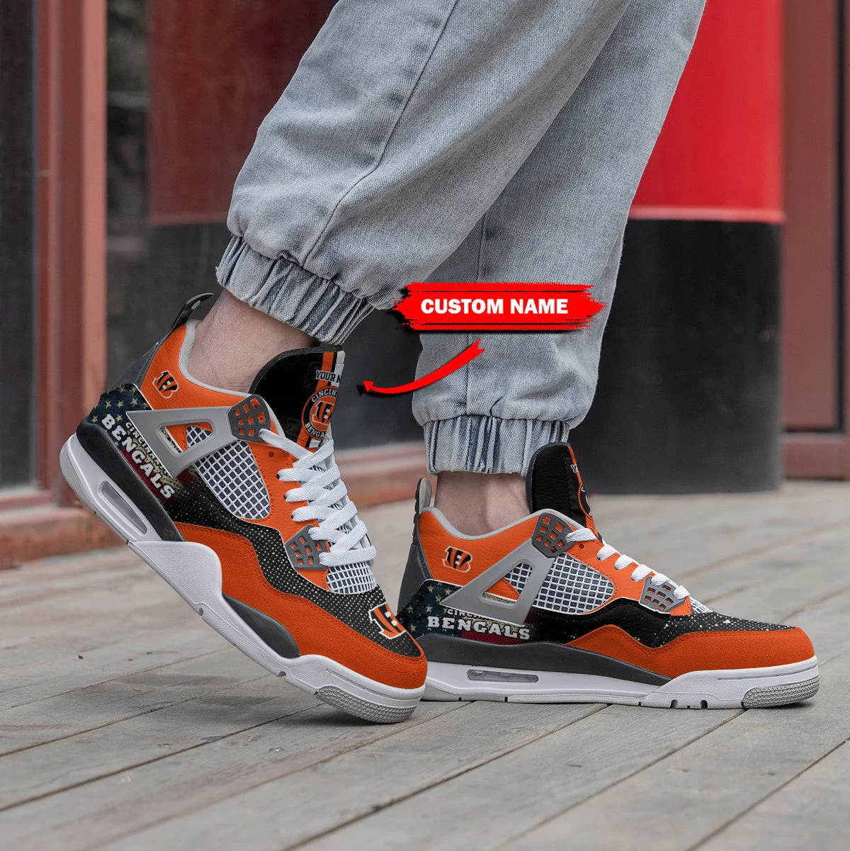 Cincinnati Bengals AJ4 Sneakers 9