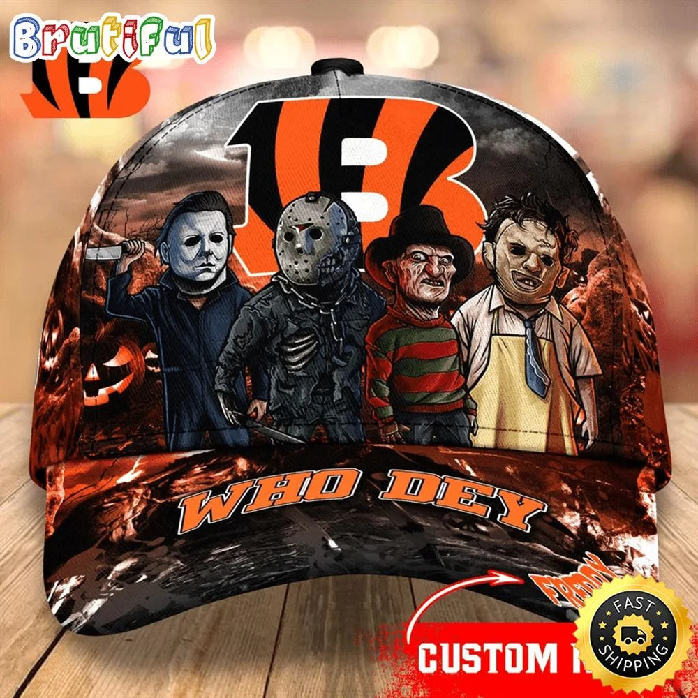 Cincinnati Bengals Nfl Personalized Trending Cap Mixed Horror Movie Characters