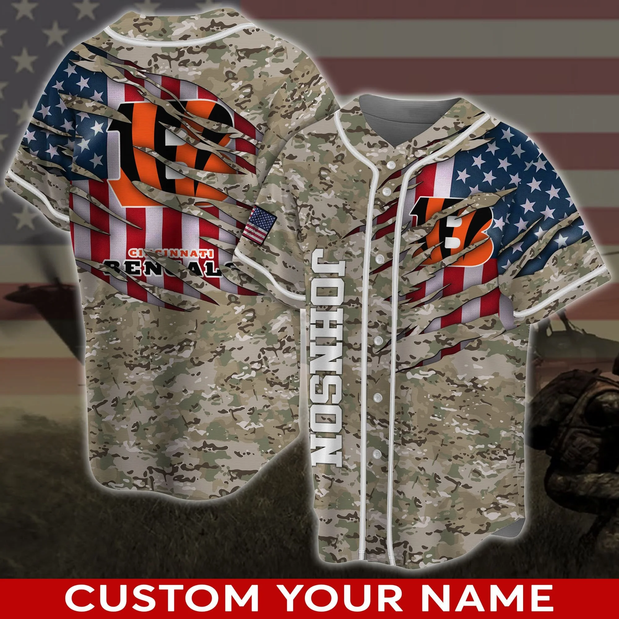 Cincinnati Bengals Personalized Baseball Jersey 597