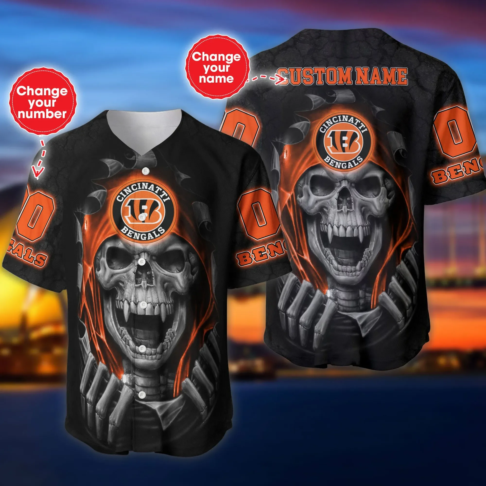 Cincinnati Bengals Personalized Baseball Jersey 584